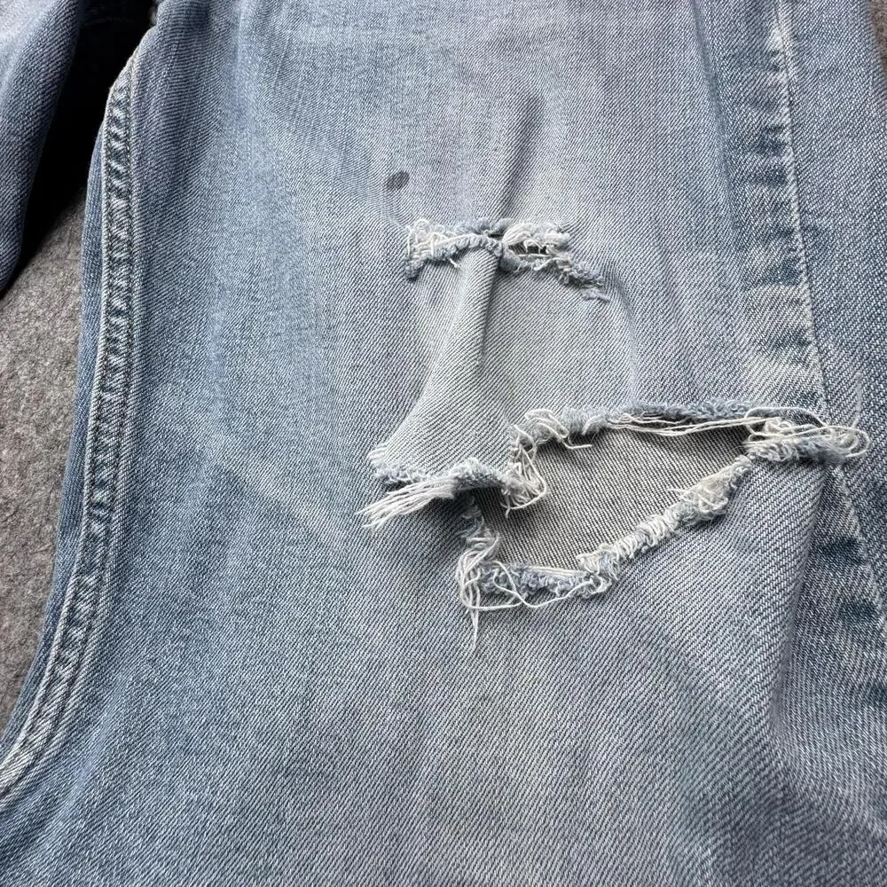 Levi's 514 Jeans Mens 32x30 Blue Ripped Distressed Straight Leg Denim Pants